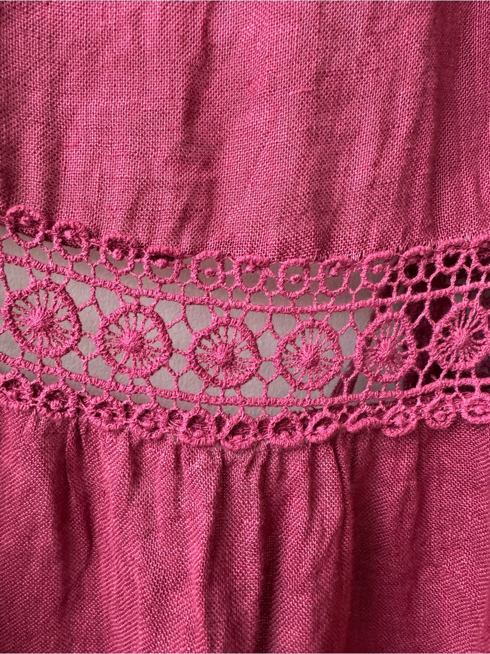 Sleeveless 100% Linen Tie Dress / Coverup - Raspberry Colour - Picture 7 of 14